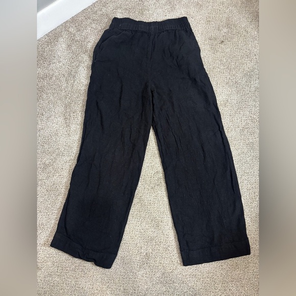 Madewell Linen Breezewoven Pull On High Rise Straight Pants Black XS - Picture 2 of 11